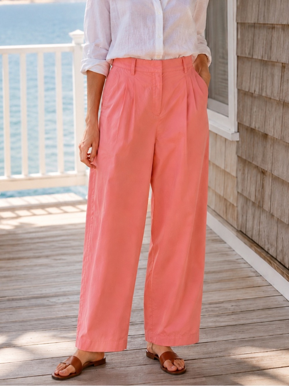 NWT J.Crew Essential Wide Leg Poplin Pants Peony 6 - Picture 2 of 14